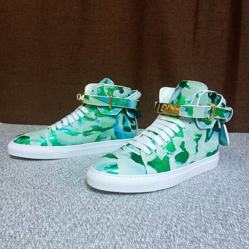 Pánske Tenisky Graffiti Artisan Cow Leather High Top Sneaks - Zelená