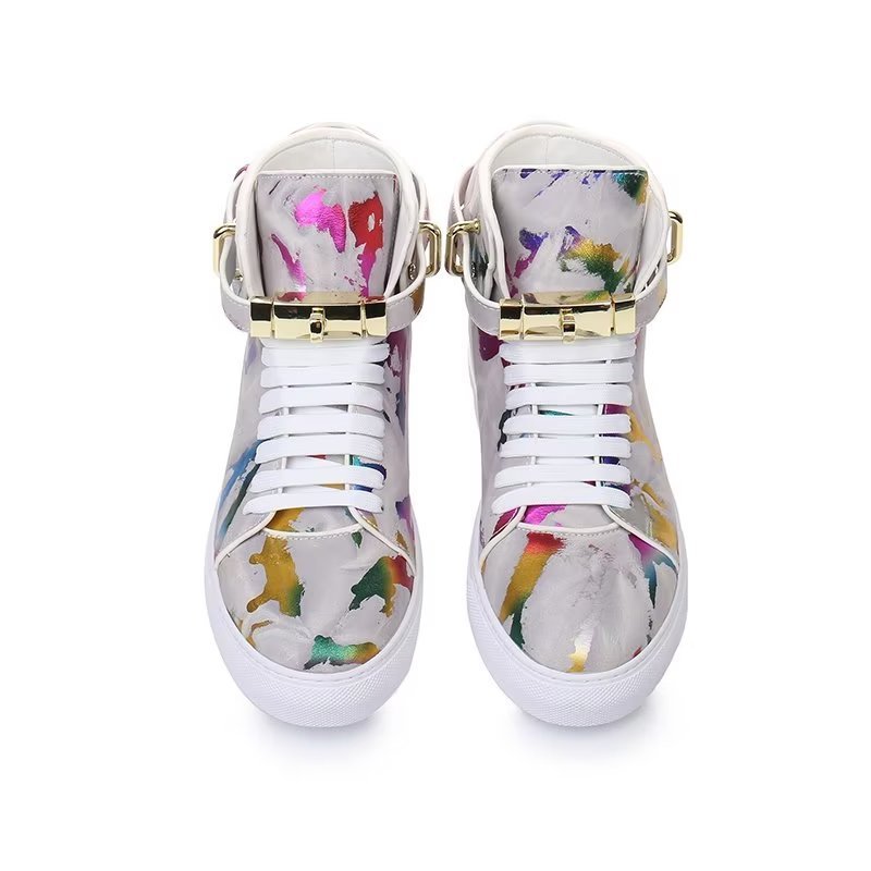 Pánske Tenisky Graffiti Elite Cow Leather High Top Kicks - Viacfarebná