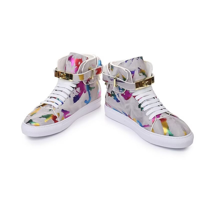 Pánske Tenisky Graffiti Elite Cow Leather High Top Kicks - Viacfarebná