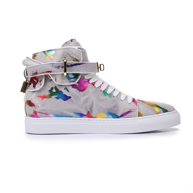 Pánske Tenisky Graffiti Elite Cow Leather High Top Kicks - Viacfarebná