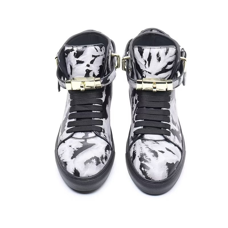 Pánske Tenisky Graffiti Vogue Cowhide High Top Sneakers - Viacfarebné