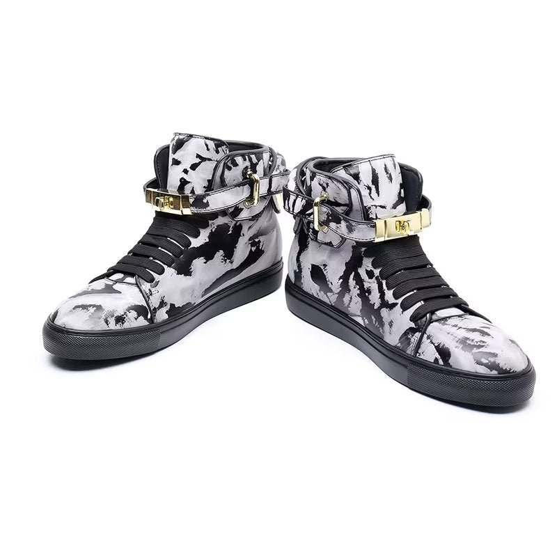 Pánske Tenisky Graffiti Vogue Cowhide High Top Sneakers - Viacfarebné