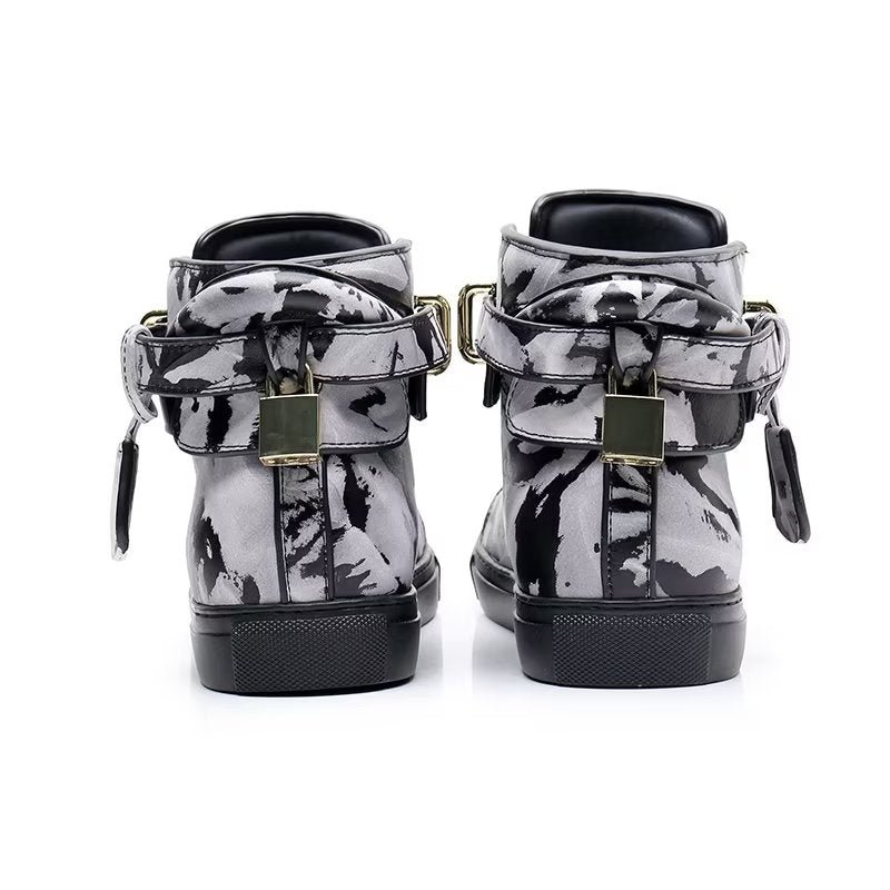 Pánske Tenisky Graffiti Vogue Cowhide High Top Sneakers - Viacfarebné