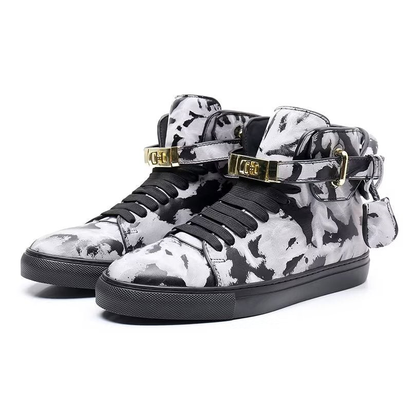 Pánske Tenisky Graffiti Vogue Cowhide High Top Sneakers - Viacfarebné