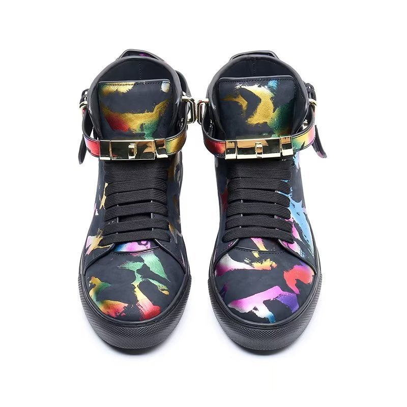 Pánske Tenisky Graffiti Vogue Cowhide High Top Sneakers - Viacfarebné