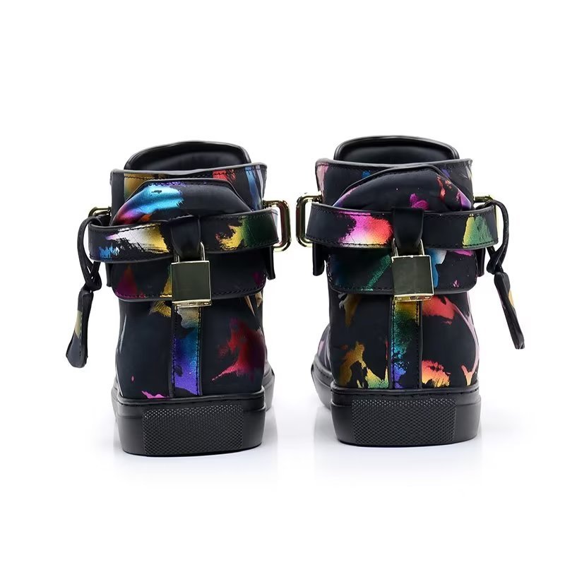 Pánske Tenisky Graffiti Vogue Cowhide High Top Sneakers - Viacfarebné