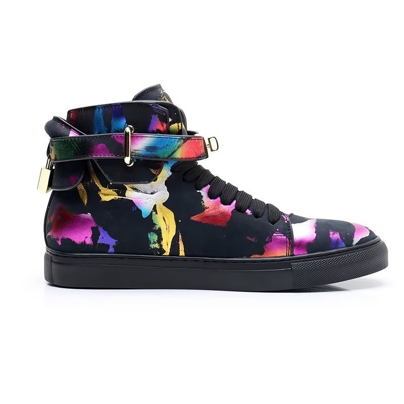 Pánske Tenisky Graffiti Vogue Cowhide High Top Sneakers - Viacfarebné