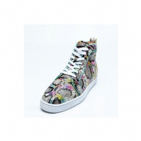 Pánske Tenisky Snakeskin Chic Multicolor High Top Vodeodolné Topánky