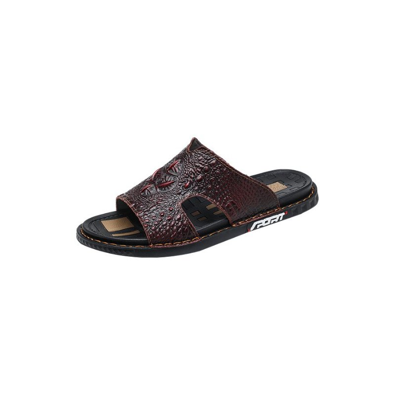 Pánske Topánky Na Voľný Čas Luxecroco Summer Chic Slip On Slides - Červená