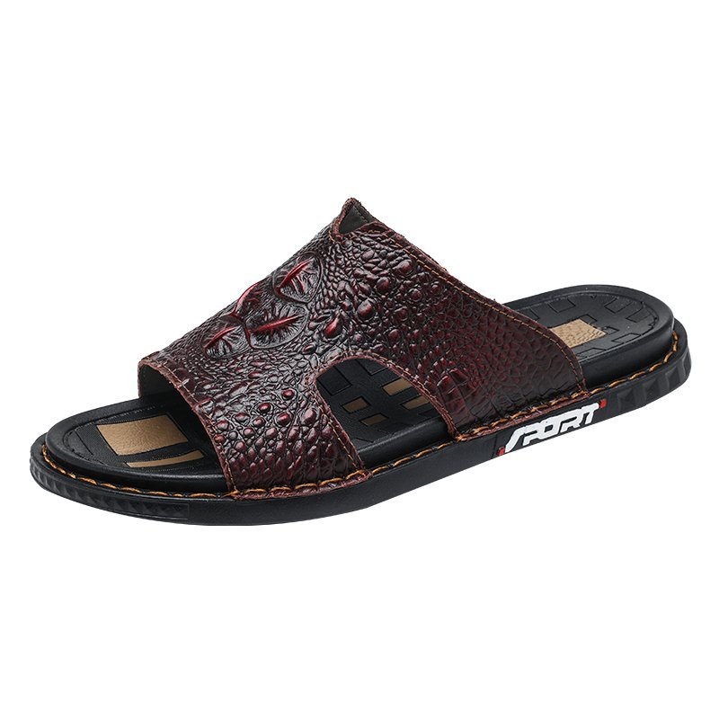 Pánske Topánky Na Voľný Čas Luxecroco Summer Chic Slip On Slides - Červená