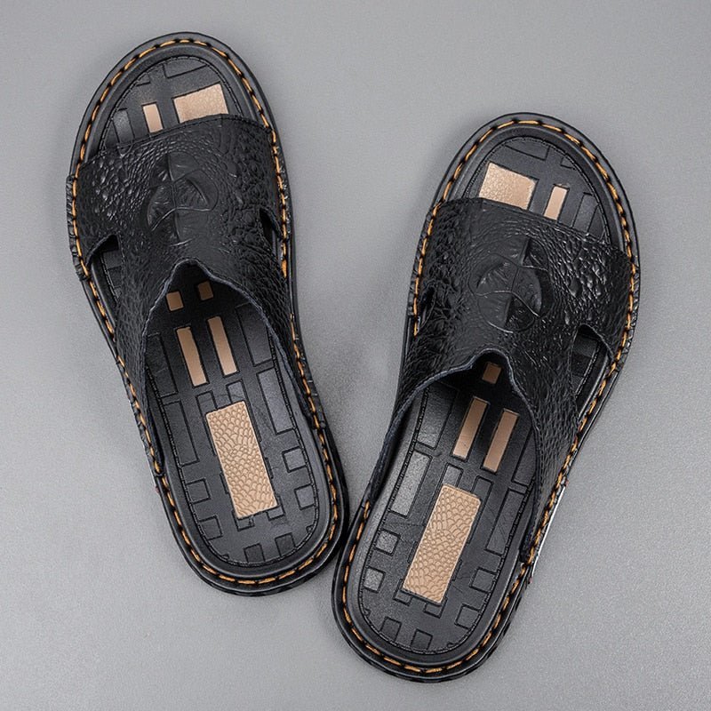 Pánske Topánky Na Voľný Čas Luxecroco Summer Chic Slip On Slides - Čierna