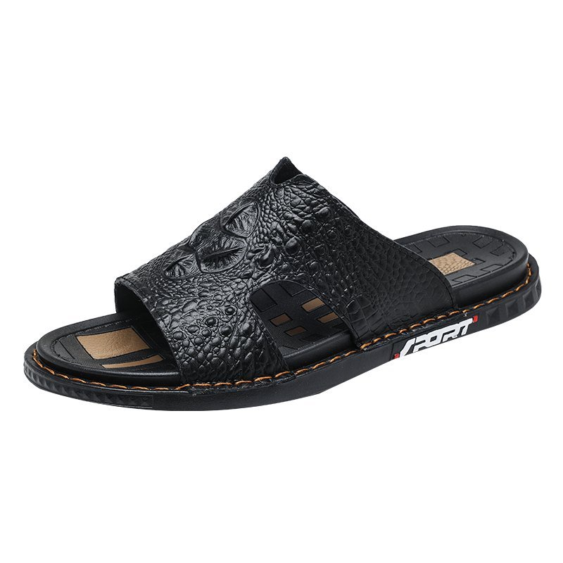 Pánske Topánky Na Voľný Čas Luxecroco Summer Chic Slip On Slides - Čierna