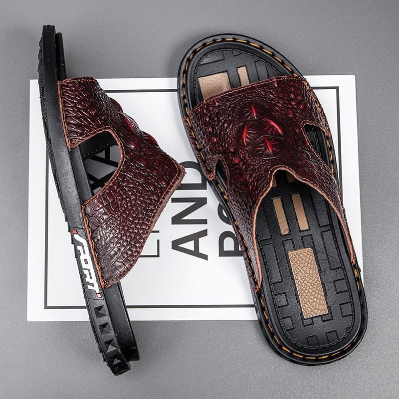 Pánske Topánky Na Voľný Čas Summer Chic Slip-on Slides - Červená