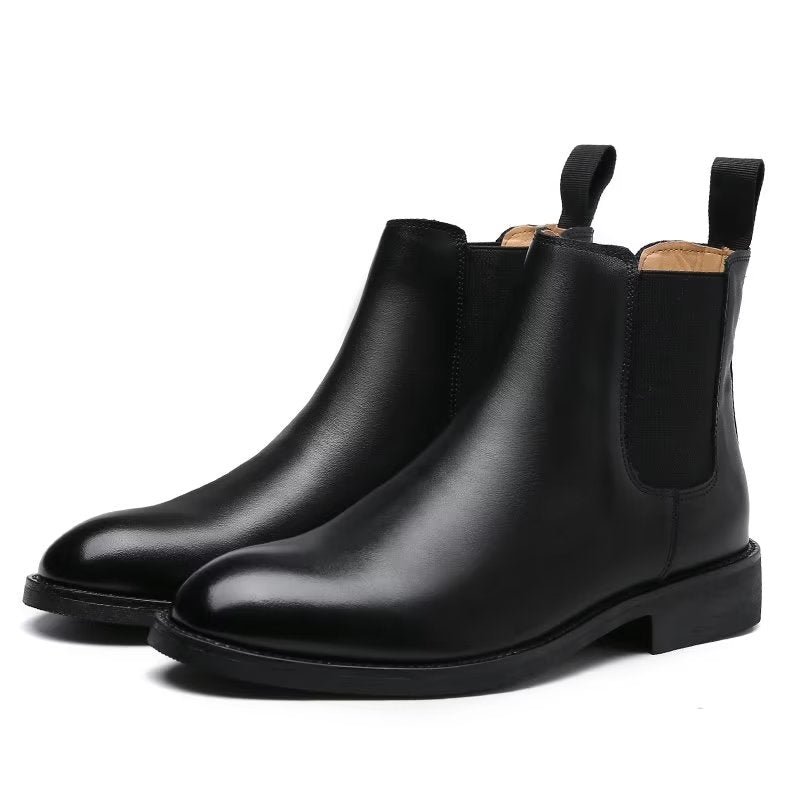 Pánske Čižmy Chelsea Boots So Špicatou Špičkou - Čierna