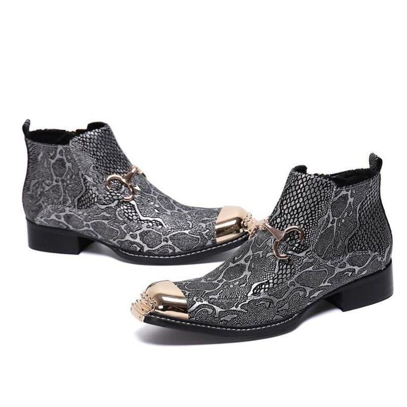 Pánske Čižmy Serpenté Dress Loafers - Striebro