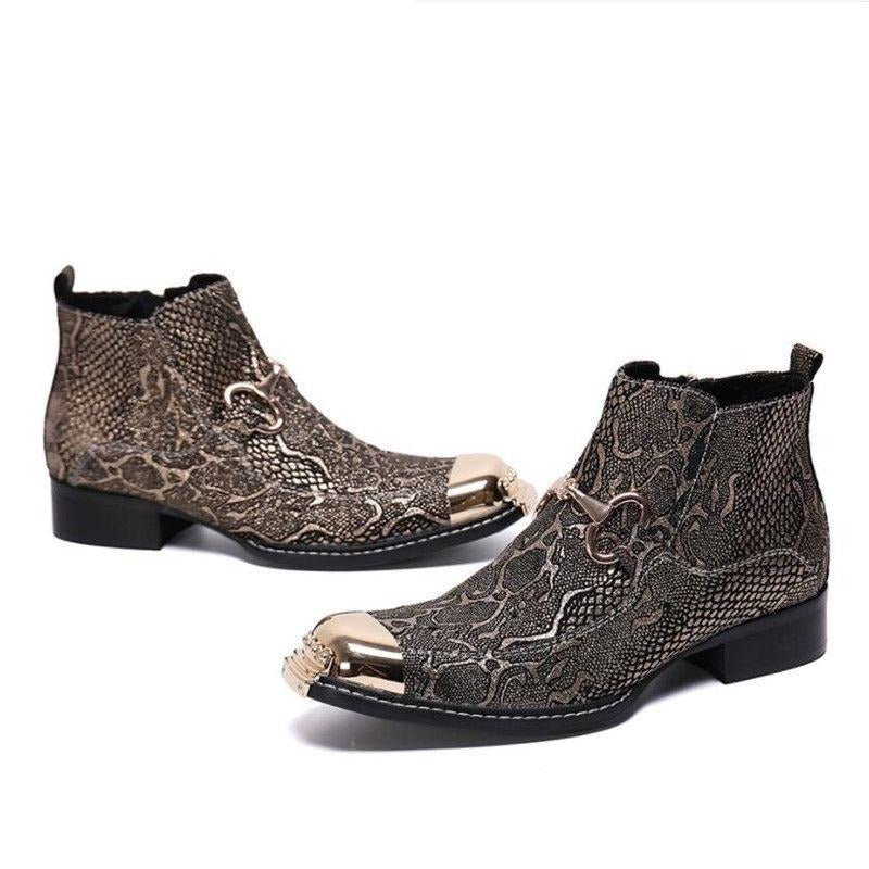 Pánske Čižmy Serpenté Dress Loafers - Zlato