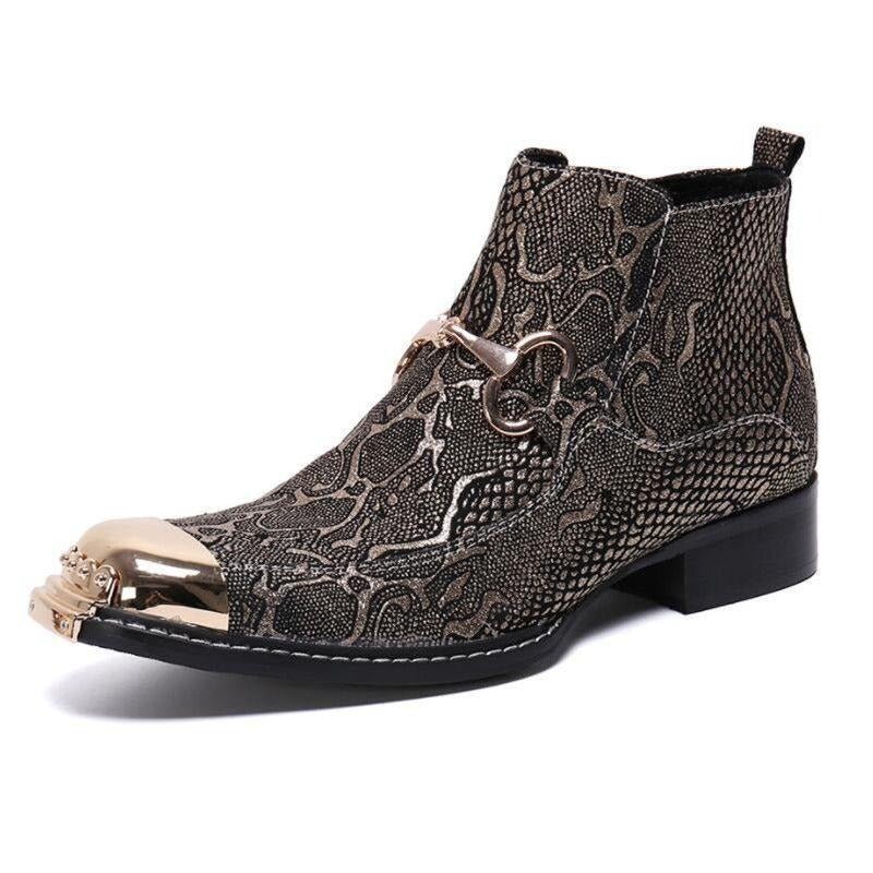 Pánske Čižmy Serpenté Dress Loafers - Zlato